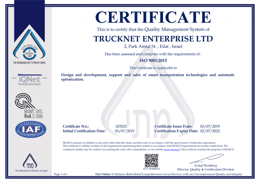 Certificate ISO